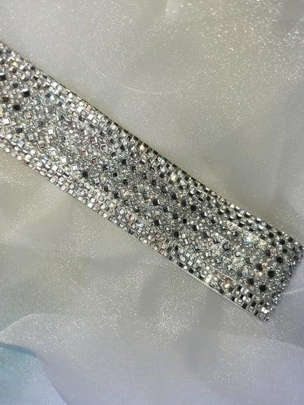 Cinto de Strass Prata 4cm Largura Cintura Toda