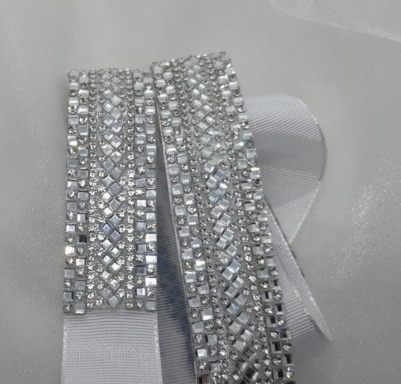 Cinto de Strass Prata com Mini Espelhos
