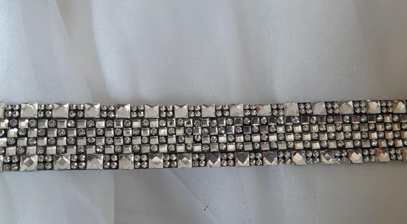 Cinto de Strass Prata Efeito Brilhante