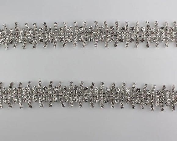 Cinto de Strass Prata Design Moderno
