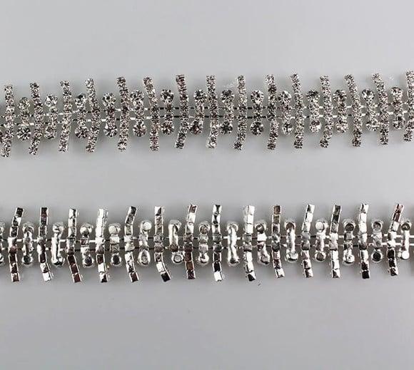Cinto de Strass Prata Design Moderno