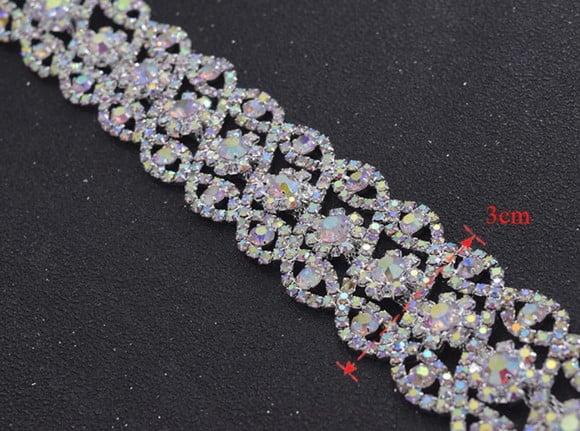 Cinto de strass prata Luxo para noivas