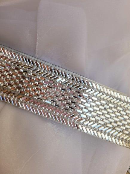 Cinto de Strass Prata Largura 5cm para Vestido de Festa