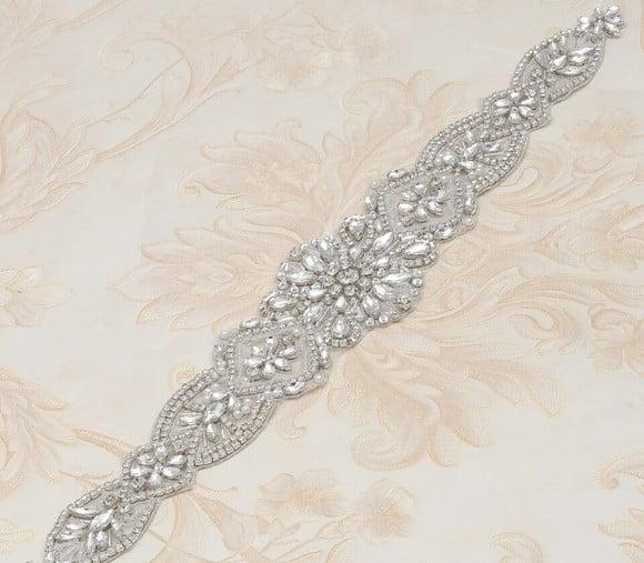 Cinto de strass prata luxuoso