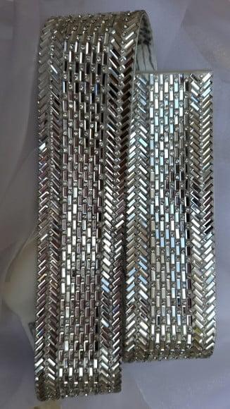 Cinto de Strass Prata Largura 5cm para Vestido de Festa