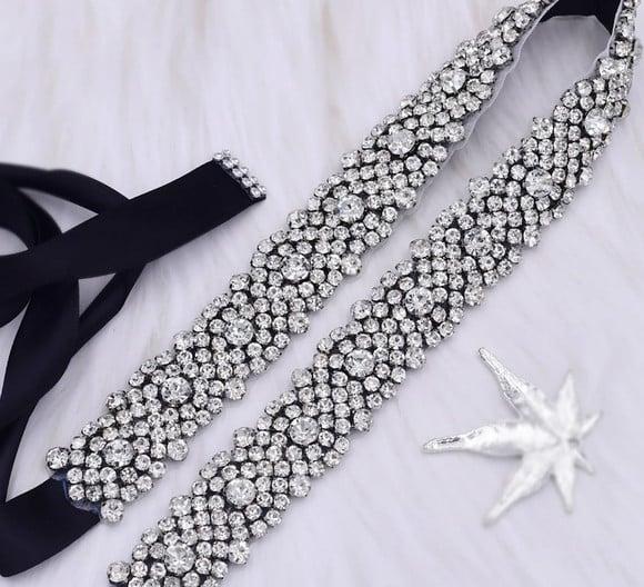 Cinto de Strass Prata Luxuoso