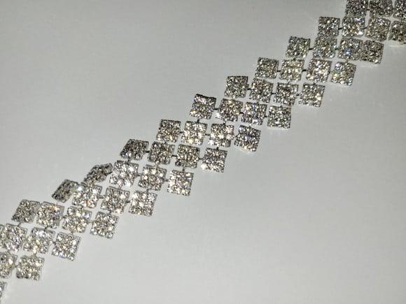 Cinto de Strass Prata Quadriculado