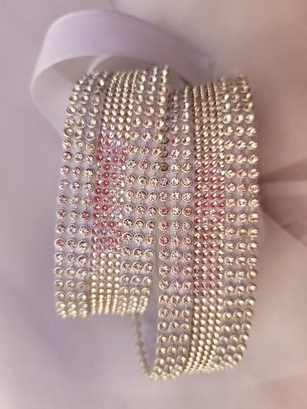 Cinto de Strass Prata Toda Cintura 3cm Largura