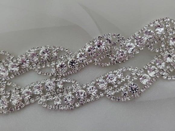 Cinto de Strass Prata Trançado