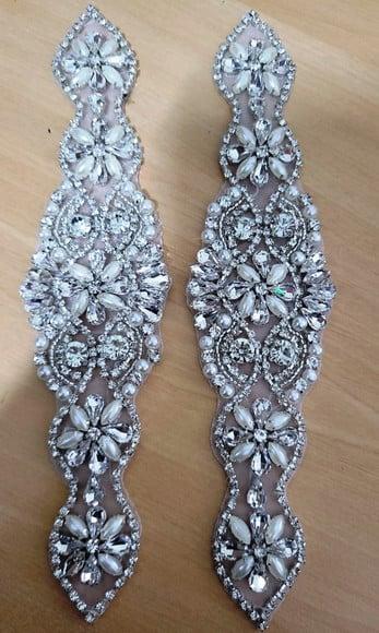 Cinto de Strass Prateado Bordado