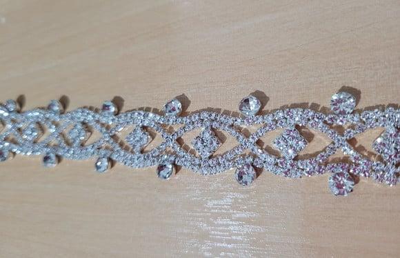 Cinto de Strass Renda de Prata