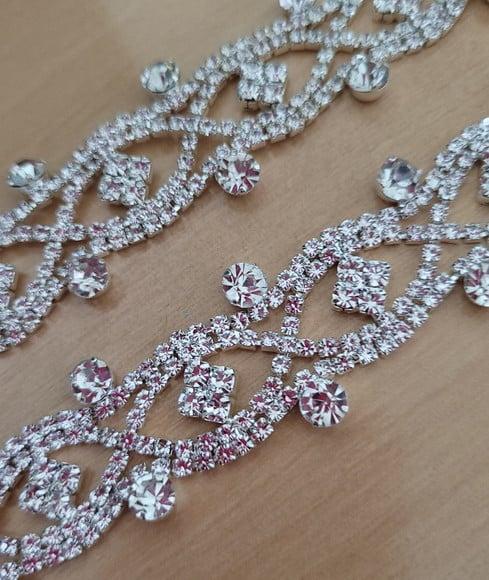 Cinto de Strass Renda de Prata