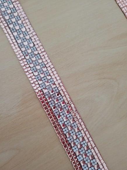 Cinto de strass rosé gold cintura toda