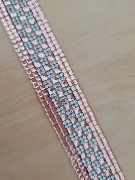 Cinto de strass rosé gold cintura toda