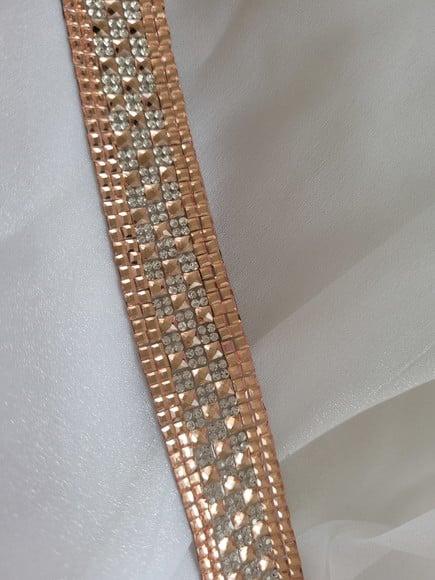 Cinto de strass rosé gold cintura toda