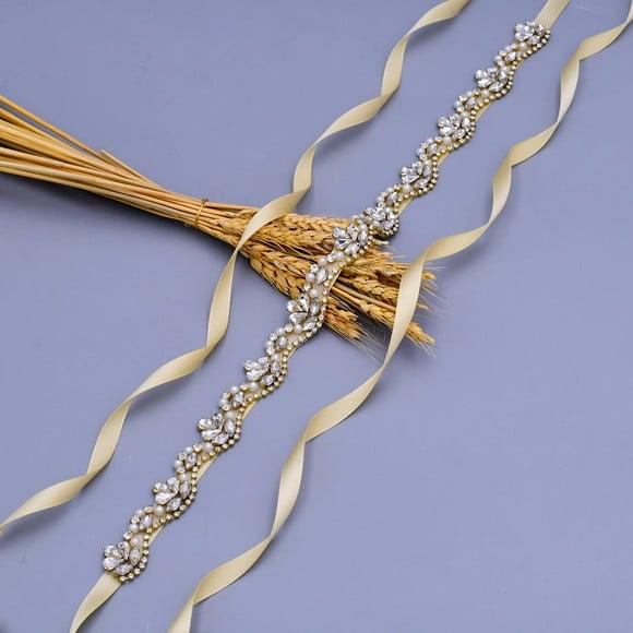 Cinto Dourado com Pedras e Pérolas