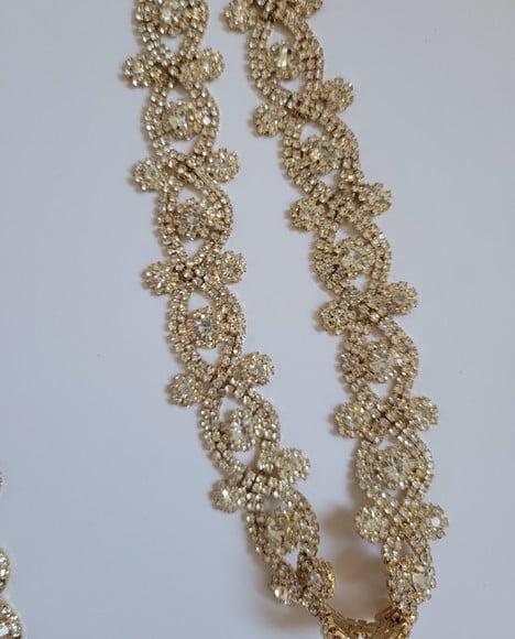 Cinto Dourado Renda de Strass