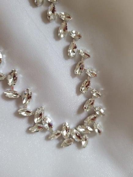 Cinto Folhas de Strass Prata Delicado