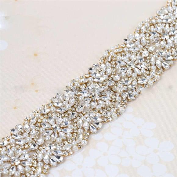 Cinto Largo 5,3cm Pedras e Pérolas Prata, Rosé ou Dourado