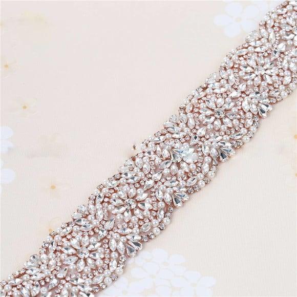 Cinto Largo 5,3cm Pedras e Pérolas Prata, Rosé ou Dourado
