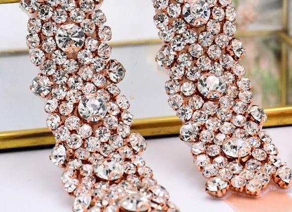 Cinto Luxuoso de Strass Rosé Gold