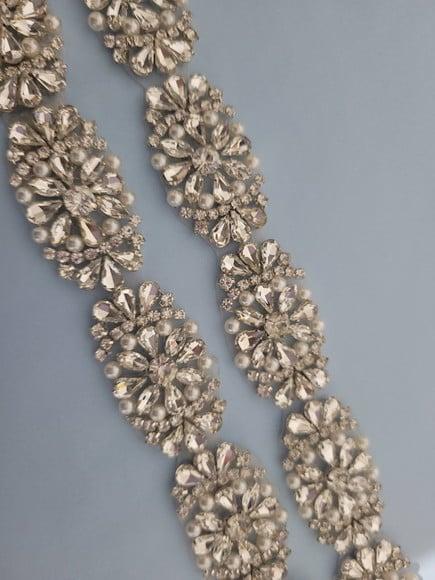 Cinto Prata com Strass e Pérolas
