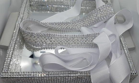Cinto Prata com Strass e Mini Pérolas