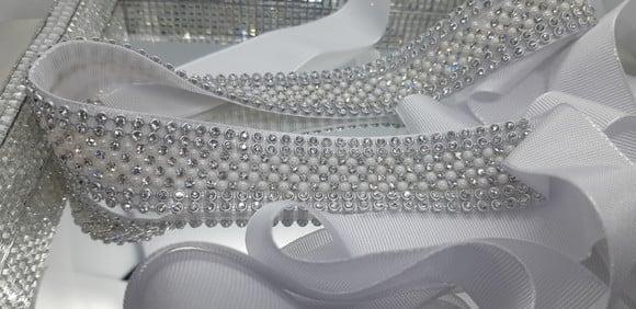Cinto Prata com Strass e Mini Pérolas