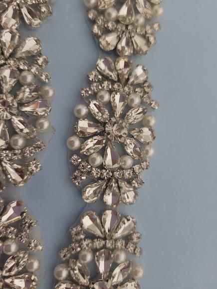 Cinto Prata com Strass e Pérolas