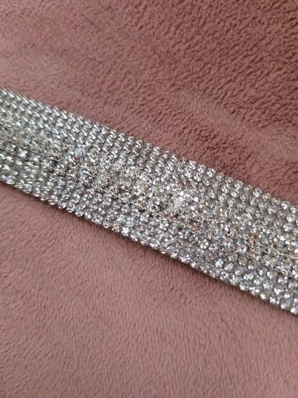 Cinto Prata de Strass Delicado - 1,20m