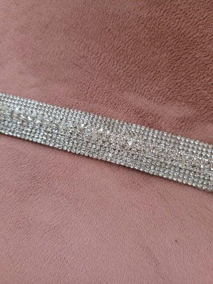 Cinto Prata de Strass Delicado - Várias Cores de Fita.