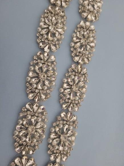 Cinto Prata com Strass e Pérolas