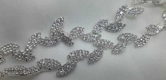 Cinto Prata de Strass Folhas