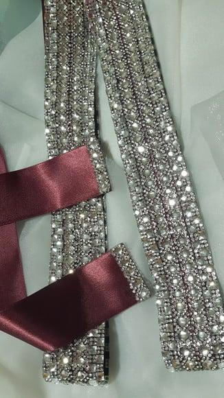 Cinto Prata Largo Inteiro de Strass Várias Cores Fita