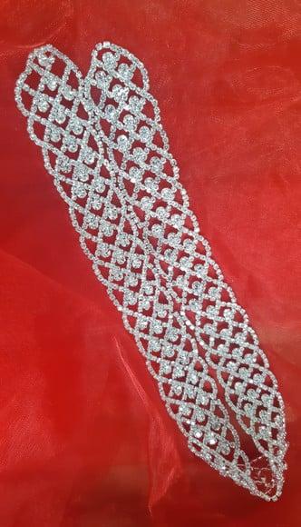 Cinto prata rendado de strass