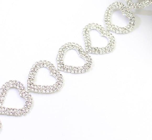 Cinto Renda De Corações Em Strass