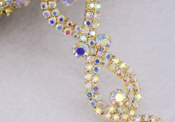 Cinto Renda De Laços Em Strass Ab Dourado Ou Prata