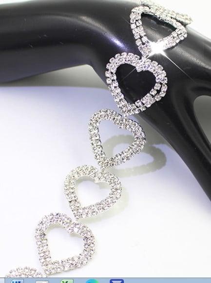 Cinto Renda De Corações Em Strass 90cm