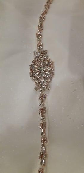 Cinto Rosé de Strass para Vestido de Festa ou de Noiva