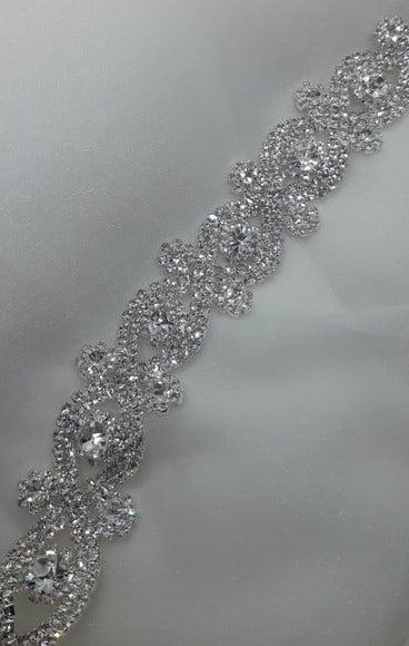 Cinto Renda de Strass Prata - Aplique 60cm