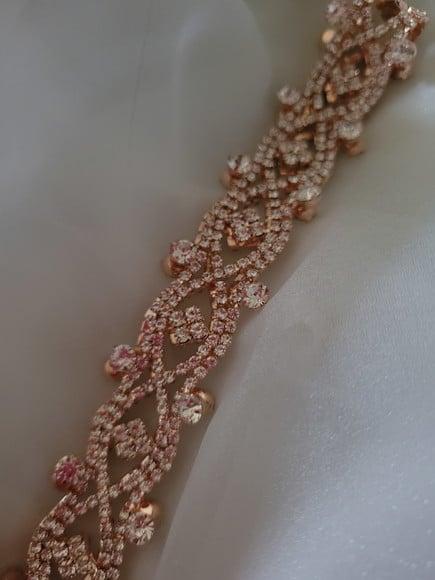 Cinto Rosé de Strass Rendado
