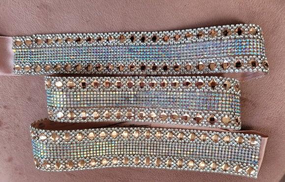 Cinto Rosé Gold com Strass Ab 3cm
