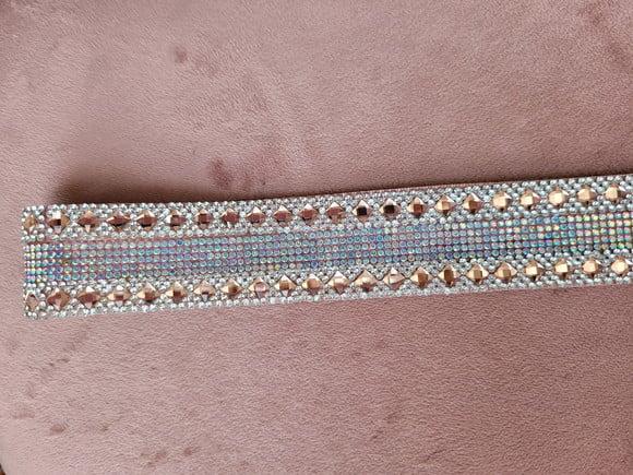Cinto Rosé Gold com Strass Ab 3cm