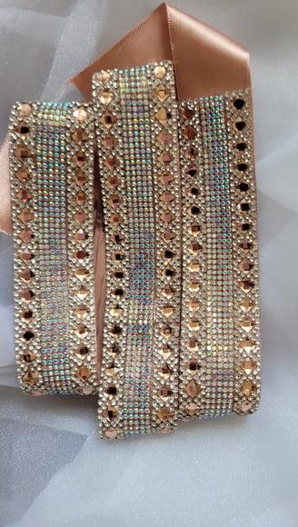 Cinto Rosé Gold com Strass Ab Largo 5cm