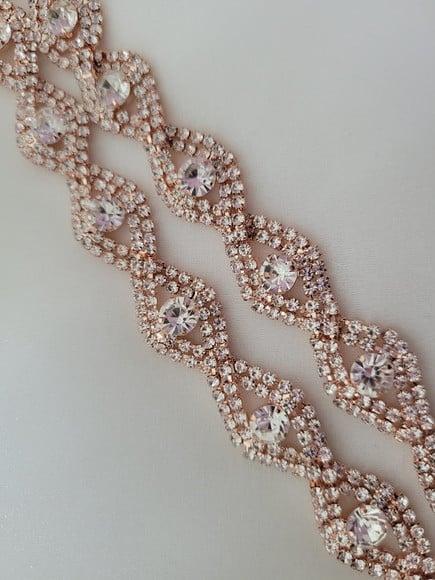 Cinto Rosé Gold Fino com Strass