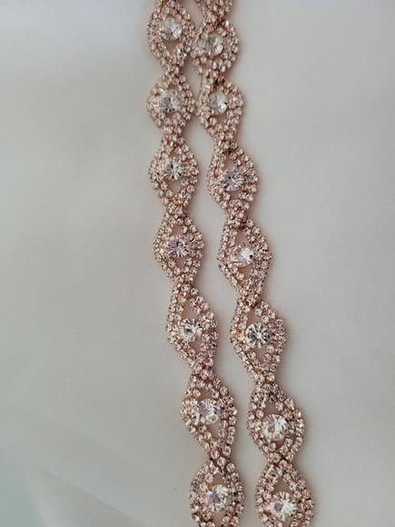 Cinto Rosé Gold Fino com Strass