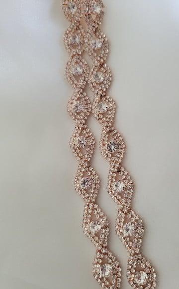 Cinto Rosé Gold Fino com Strass