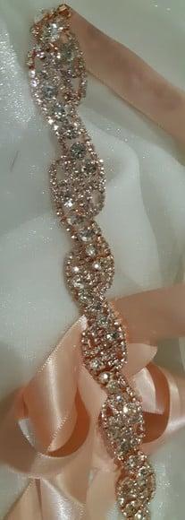 Cinto Rosé Gold de Strass Trançado