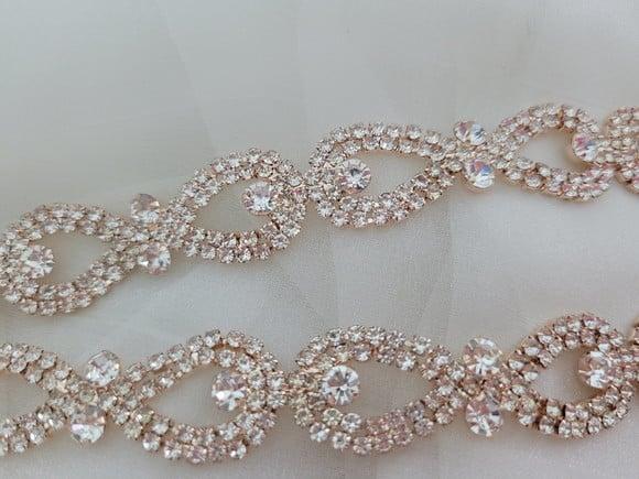 Cinto Rose Gold Laços de Strass