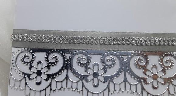 Convite Completo Branco e Prata com Strass